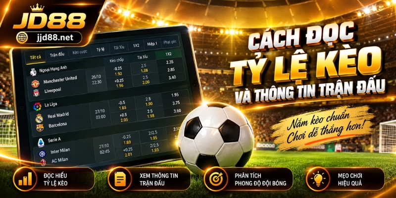 Cách đọc tỷ lệ kèo và thông tin trận đấu